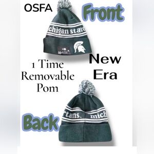 NWT New Era Michigan State Spartans Winter Beanie Hat Removable Pom